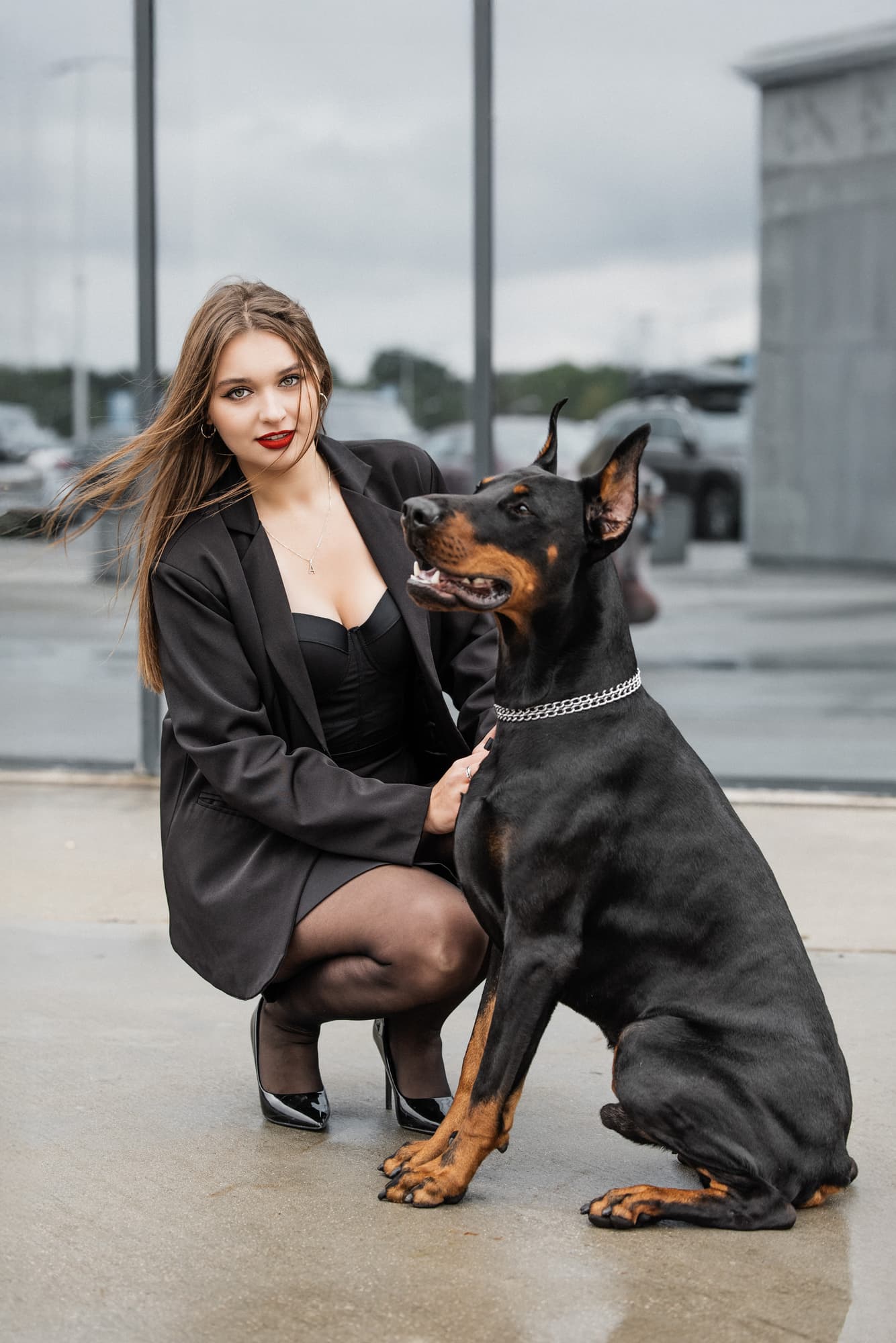 Фотосессия с доберманом