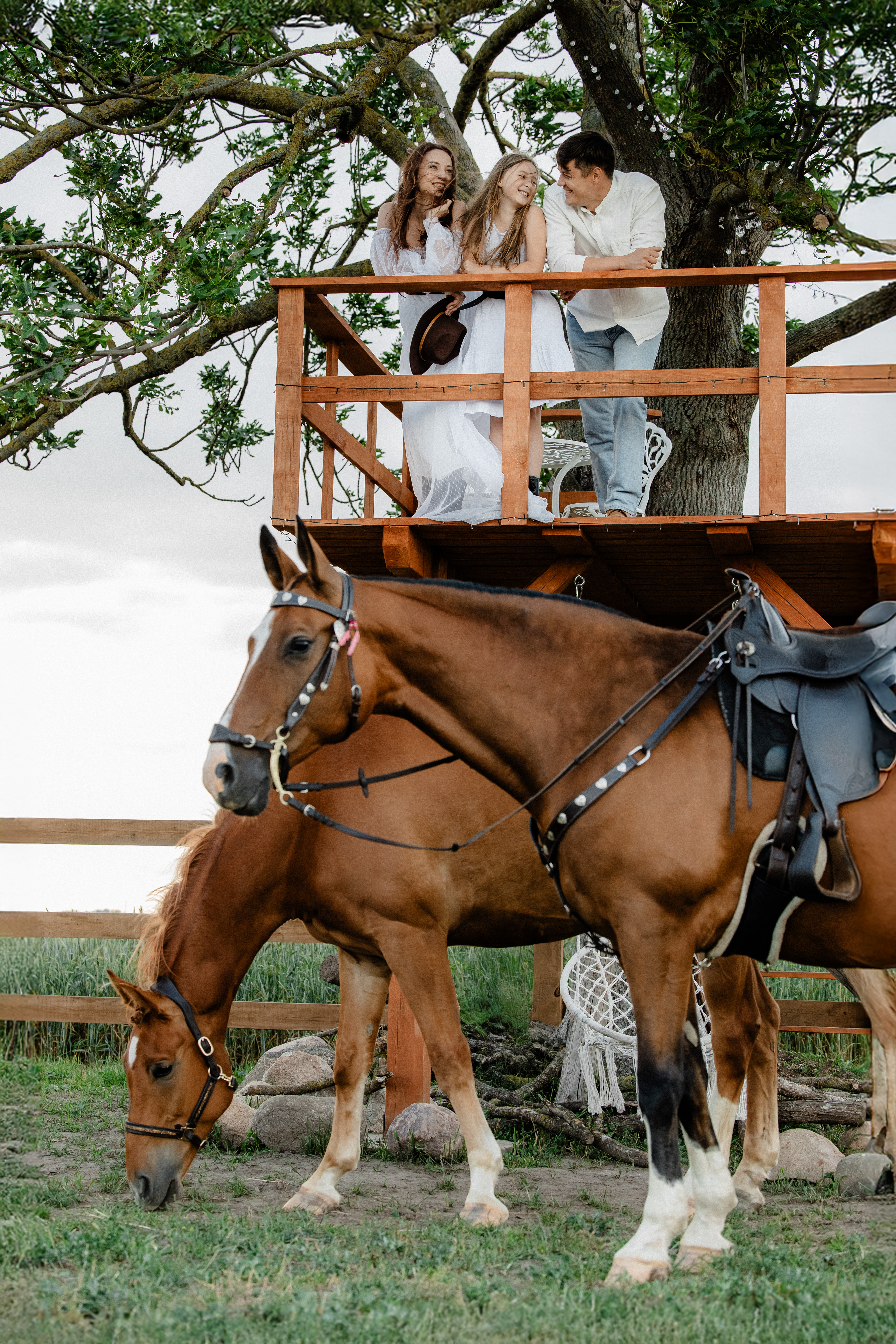 Летний вечер на конюшне миниатюра